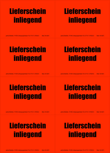 Information labels, signal red, 99 x 69 mm | 200 pcs.