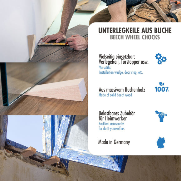 Hardwood wedges made of natural beech 