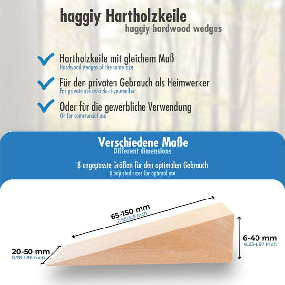 Hardwood wedges made of natural beech 