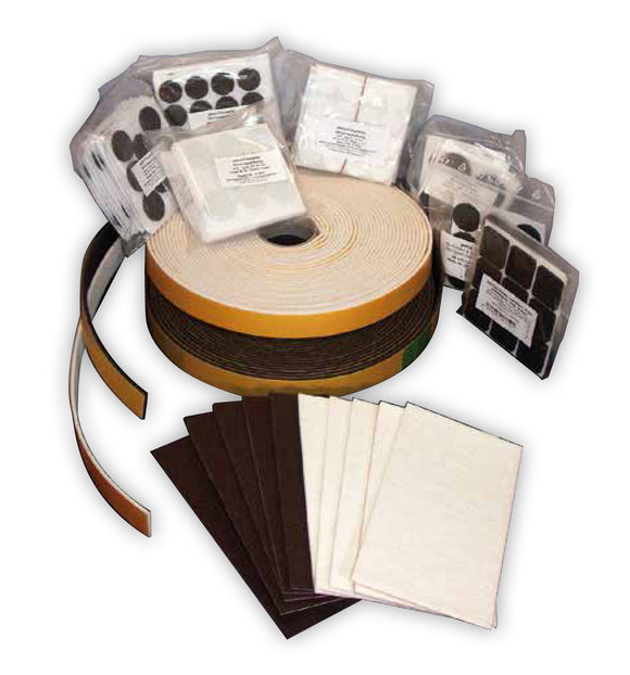 Self-adhesive felt gliders - square (bulk pack) 