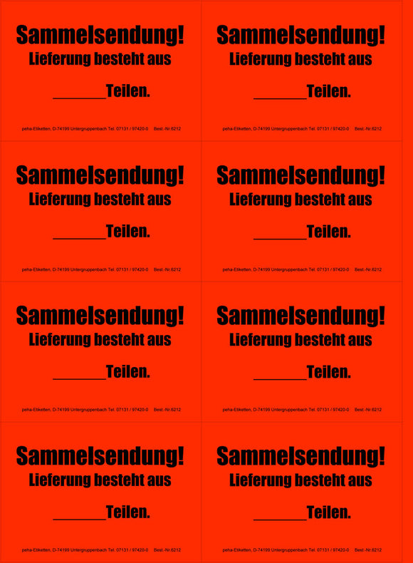 Information labels, signal red, 99 x 69 mm | 200 pcs.