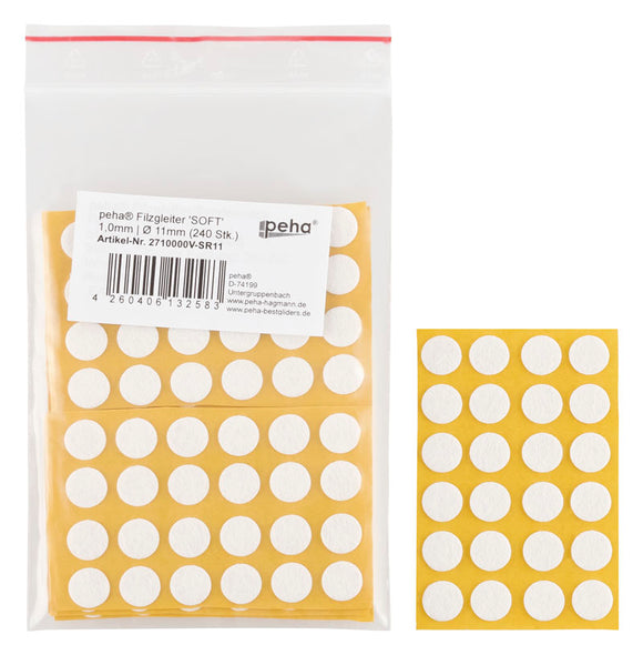 Self-adhesive felt gliders - round (bulk pack) 