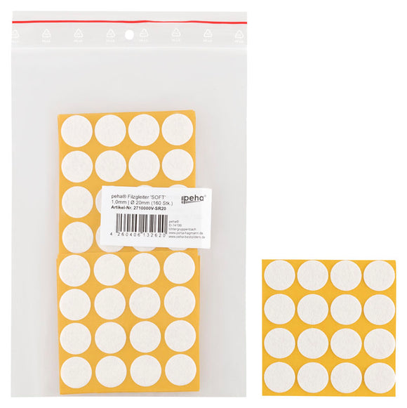 Self-adhesive felt gliders - round (bulk pack) 