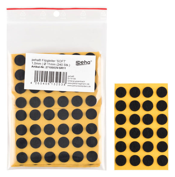 Self-adhesive felt gliders - round (bulk pack) 