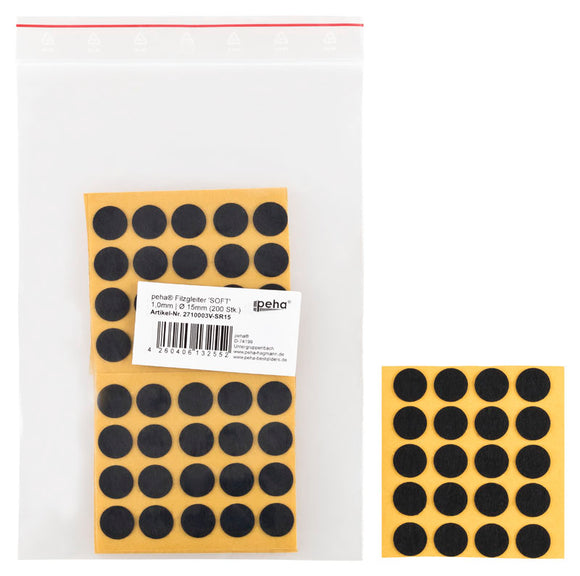 Self-adhesive felt gliders - round (bulk pack) 