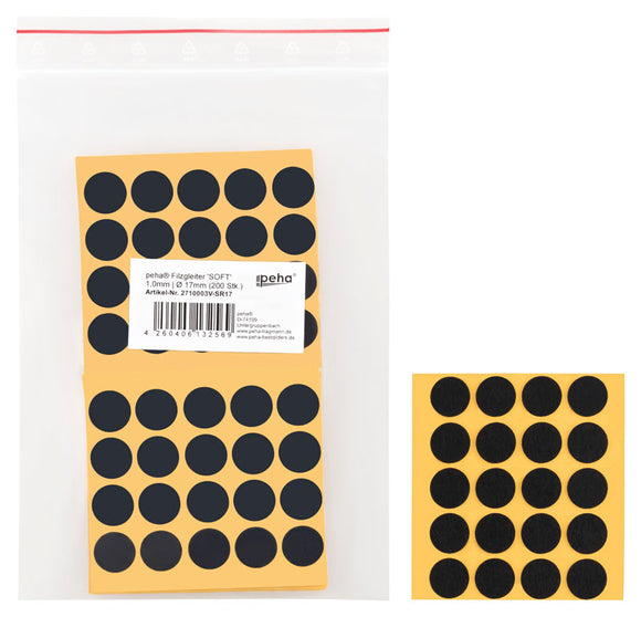 Self-adhesive felt gliders - round (bulk pack) 