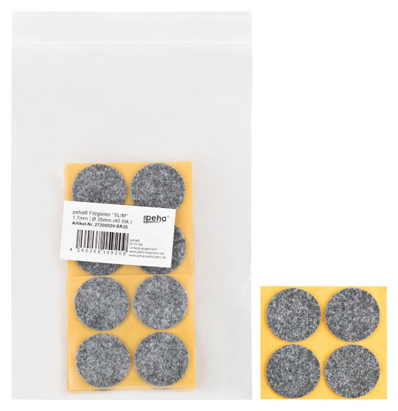 Self-adhesive felt gliders - round (bulk pack) 