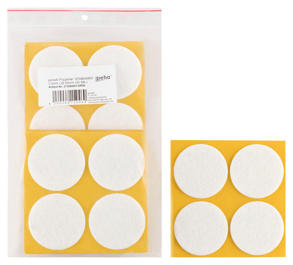 Self-adhesive felt gliders - round (bulk pack) 