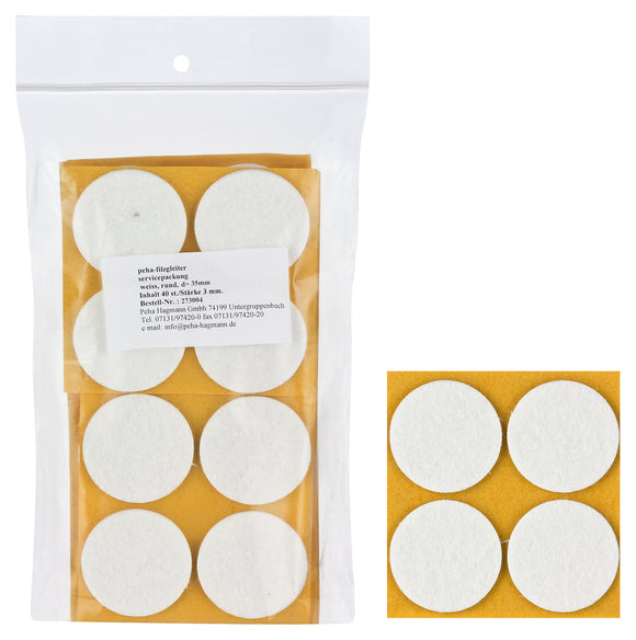 Self-adhesive felt gliders - round (bulk pack) 