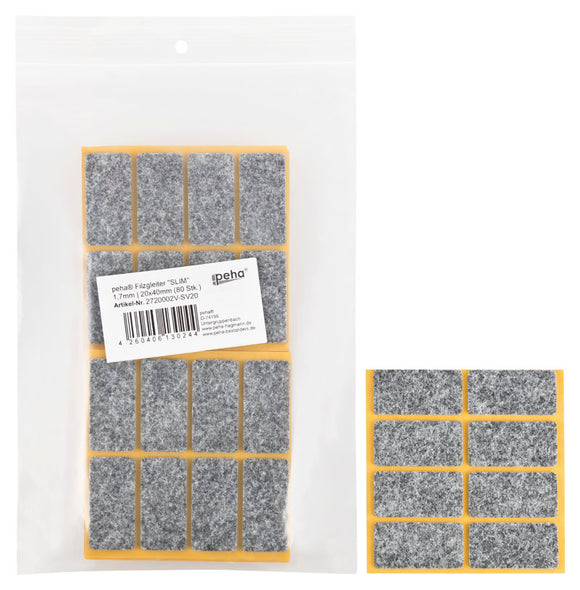 Self-adhesive felt gliders - square (bulk pack) 