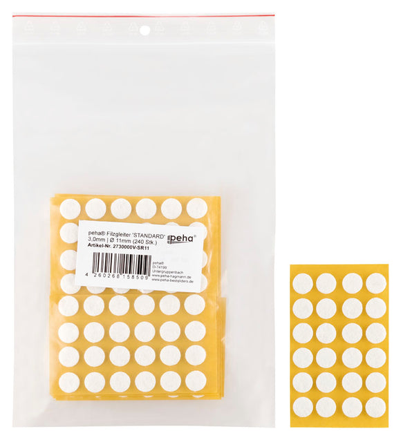 Self-adhesive felt gliders - round (bulk pack) 