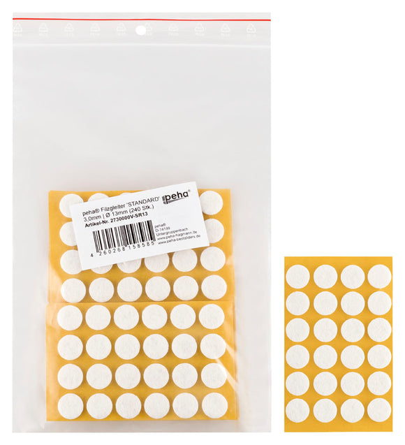 Self-adhesive felt gliders - round (bulk pack) 