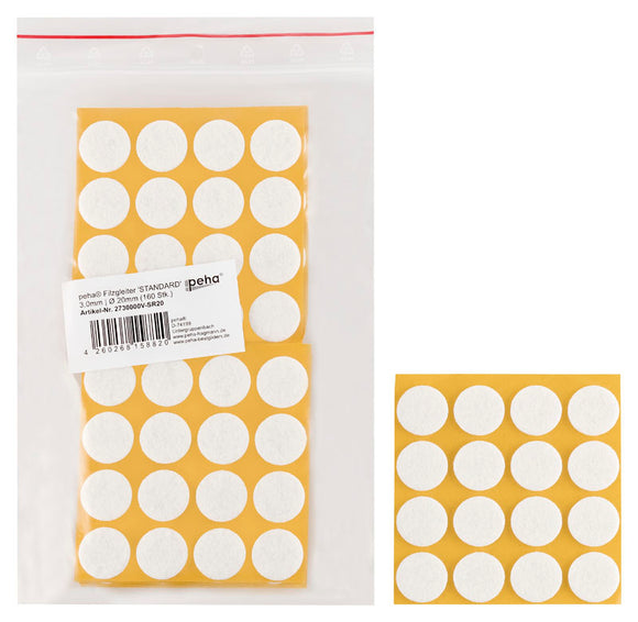 Self-adhesive felt gliders - round (bulk pack) 