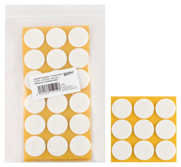 Self-adhesive felt gliders - round (bulk pack) 