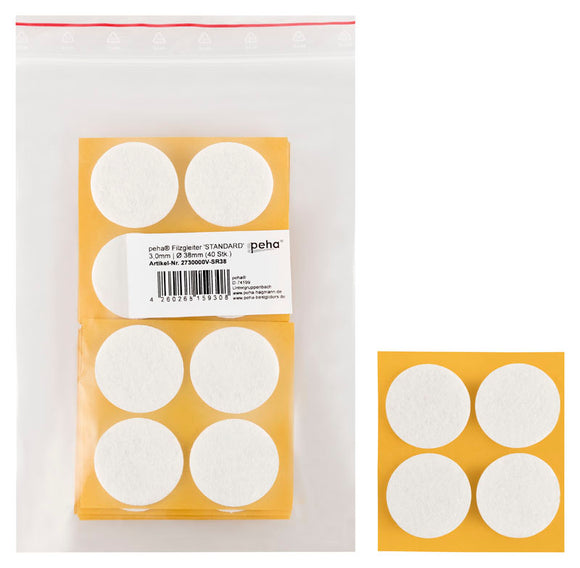 Self-adhesive felt gliders - round (bulk pack) 