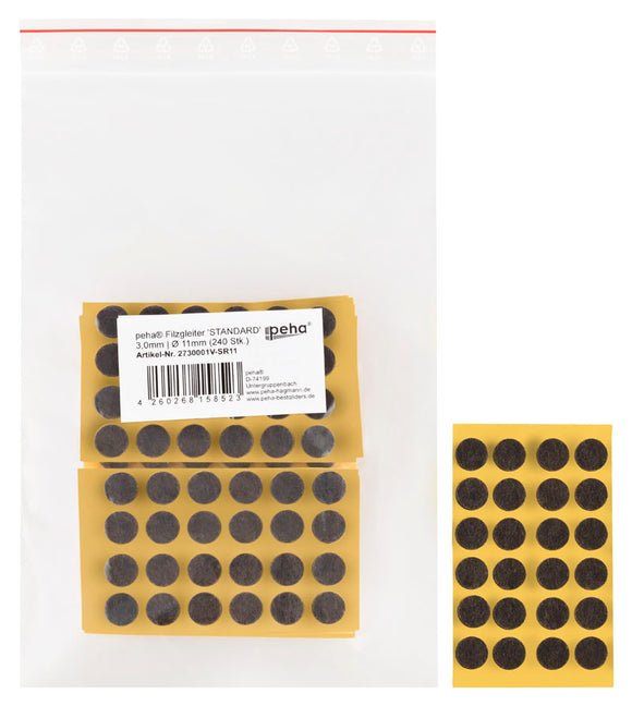 Self-adhesive felt gliders - round (bulk pack) 