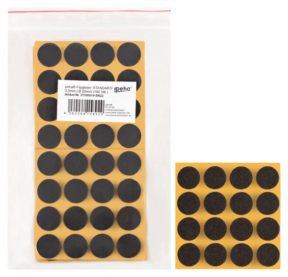 Self-adhesive felt gliders - round (bulk pack) 