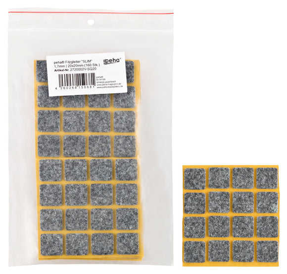 Self-adhesive felt gliders - square (bulk pack) 