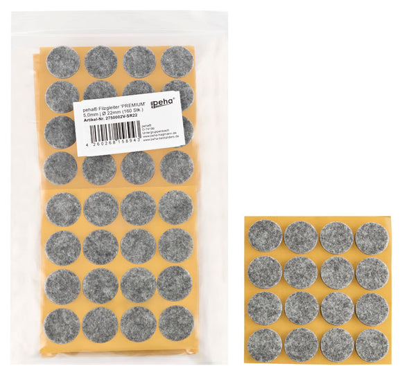 Self-adhesive felt gliders - round (bulk pack) 