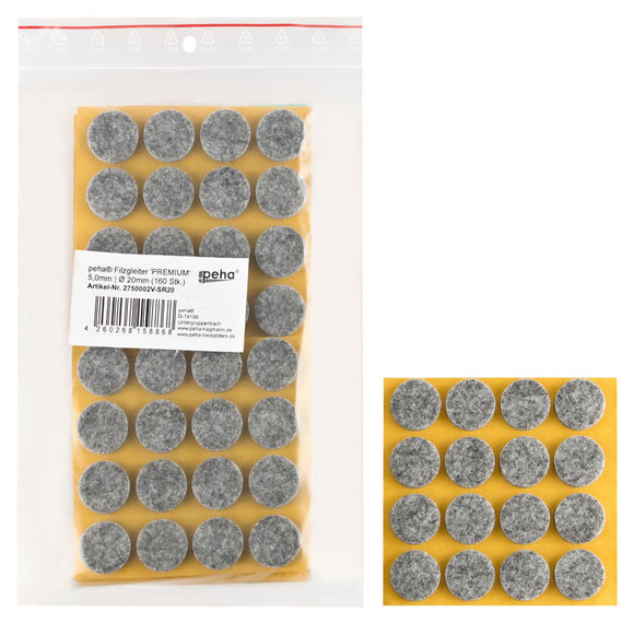 Self-adhesive felt gliders - round (bulk pack) 