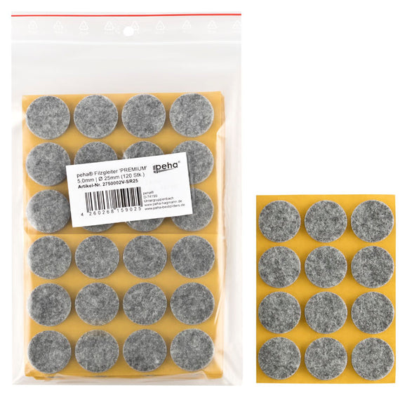 Self-adhesive felt gliders - round (bulk pack) 