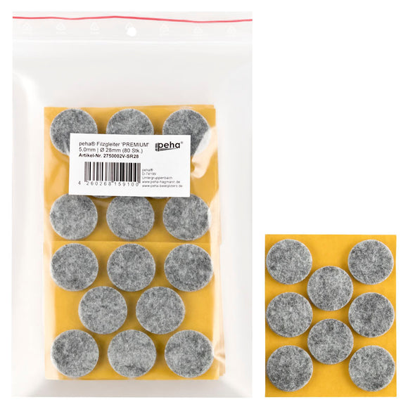 Self-adhesive felt gliders - round (bulk pack) 