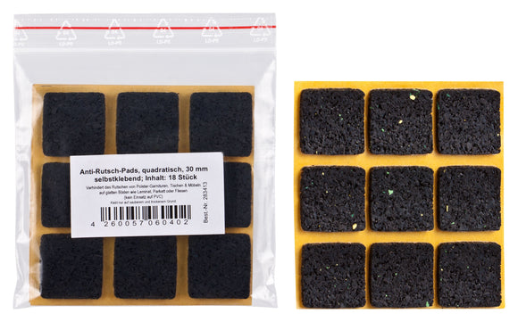 Self-adhesive anti-slip pads, black | Thickness: 3 mm 