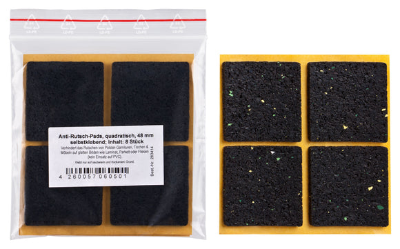 Self-adhesive anti-slip pads, black | Thickness: 3 mm 