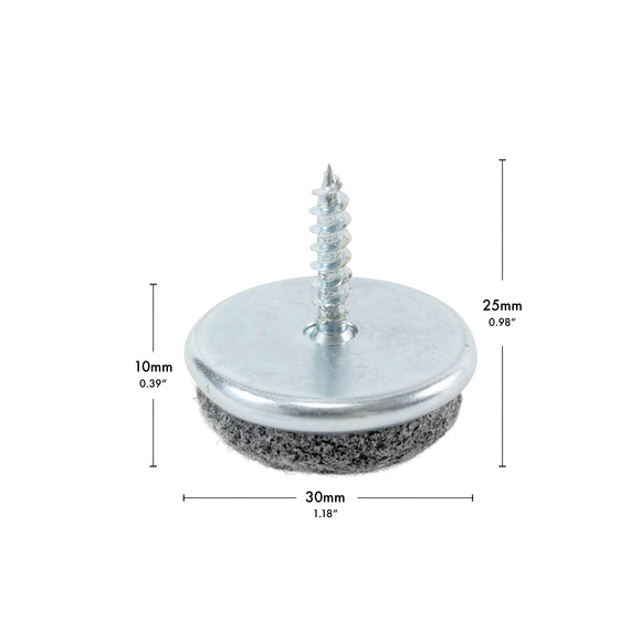 Felt gliders for screwing