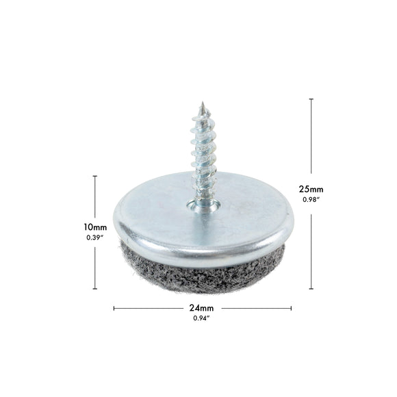 Felt gliders for screwing