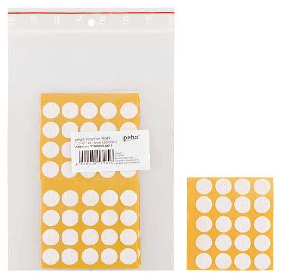 Self-adhesive felt gliders - round (bulk pack) 