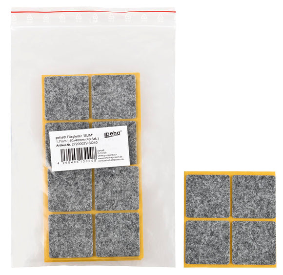 Self-adhesive felt gliders - square (bulk pack) 