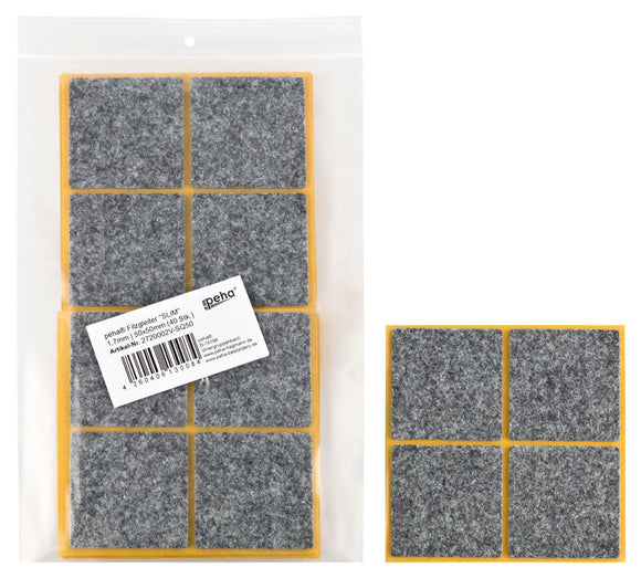 Self-adhesive felt gliders - square (bulk pack) 