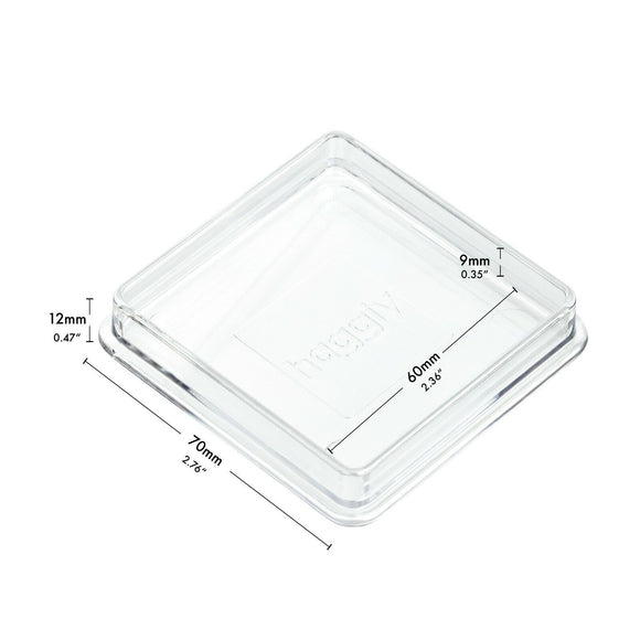 Furniture coasters - "PREMIUM" - transparent, square | inside 60x60 mm | outside 70x70 mm (4 pcs.) 