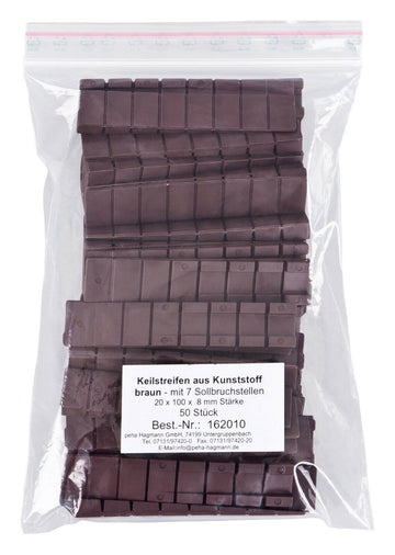 Plastic wedge strips | Width: 20mm | Length: 100mm | Thickness: 8mm  - 0