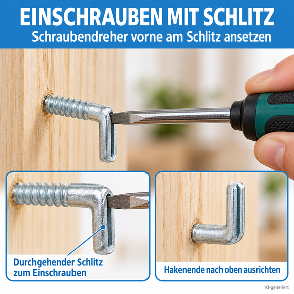 Schraubhaken mit Schlitz (25 Stück)