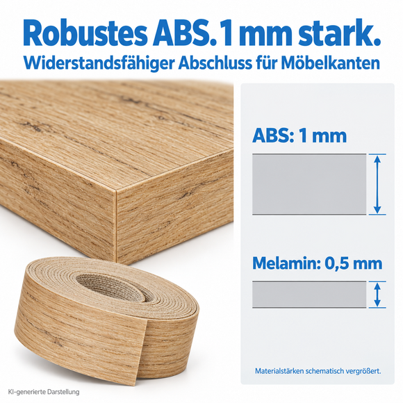 ABS Kantenumleimer mit Schmelzkleber | Länge 2,5m