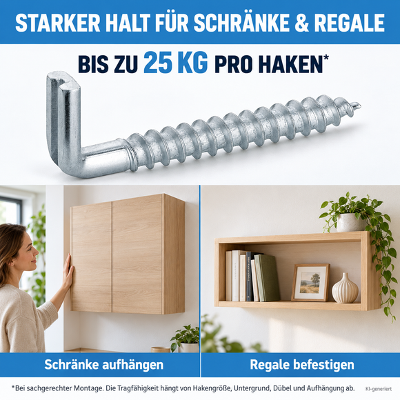 Schraubhaken mit Schlitz (25 Stück)