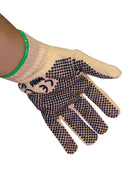 Chunky knit gloves with PVC studs -1